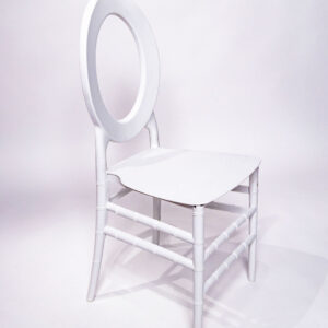 Oval Back White Chair