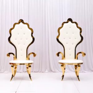 Aphrodite Throne Chair (White & Gold)