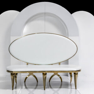 Oval back loveseat sofa