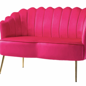Pink velvet loveseat