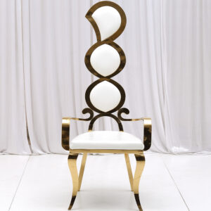 Golden Stainless Steel Throne Chair.